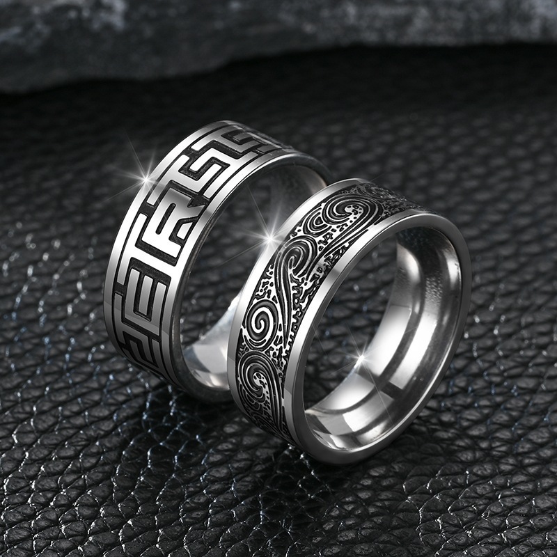 Titanium Steel Retro Men Ring Image 1