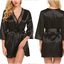 M 26735 Satin Robe Bathrobe ����˯�� ����ѷ����ͨ�羳ŷ����