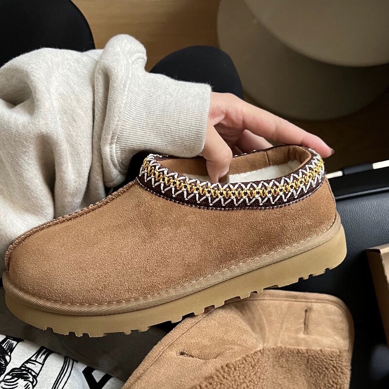2025 Sangpo Village Thin Ethnic Style Half Slippers for Outerwear Winter Plush Warm Women's Cotton Shoes Fur Integrated Snow Boots