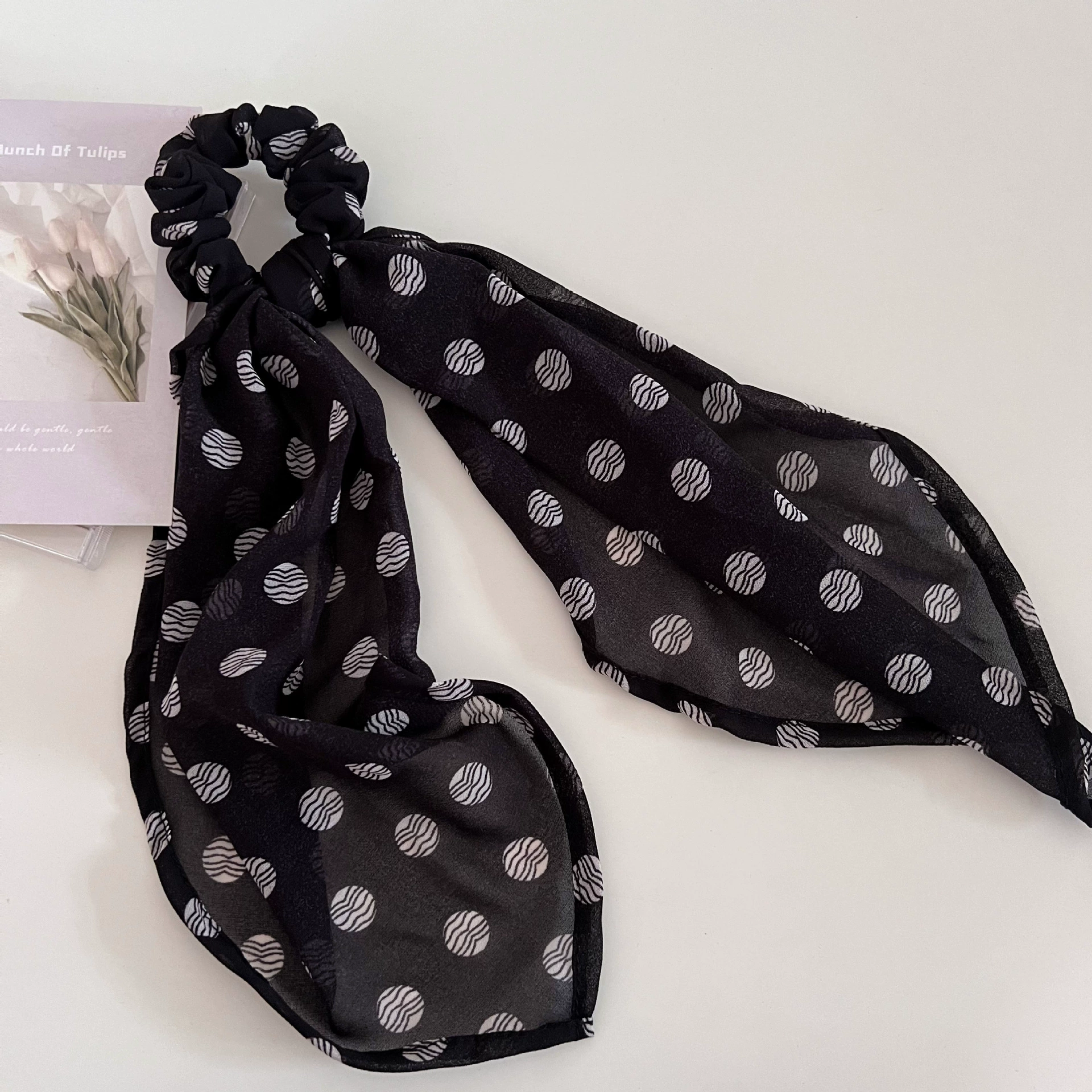 Ретро модные коричневые polka dot ленты для волос большой кишечник hair tie универсальная повязка для хвоста волосы верёвка шар scalp hair аксессуары