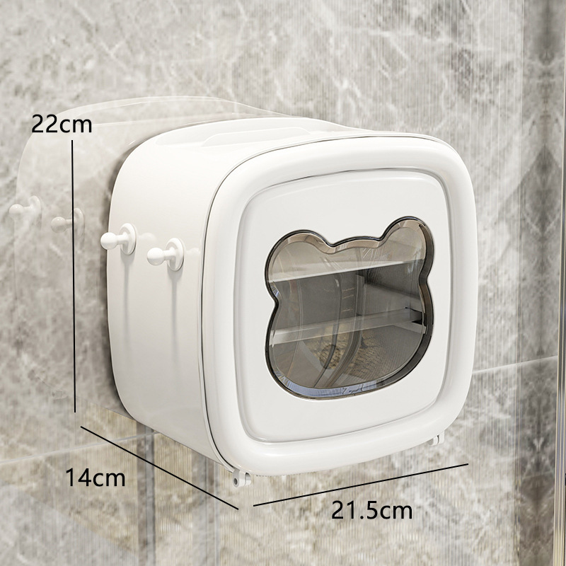 トイレティッシュボックス壁掛け式穴なし引き出し箱トイレ防水洗面タオル収納ケース大型棚|undefined