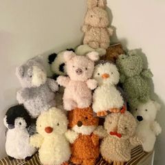 国産ジェリーキャットニップのジェリーカールシリーズ、キツネ、パンダ、子犬のぬいぐるみ