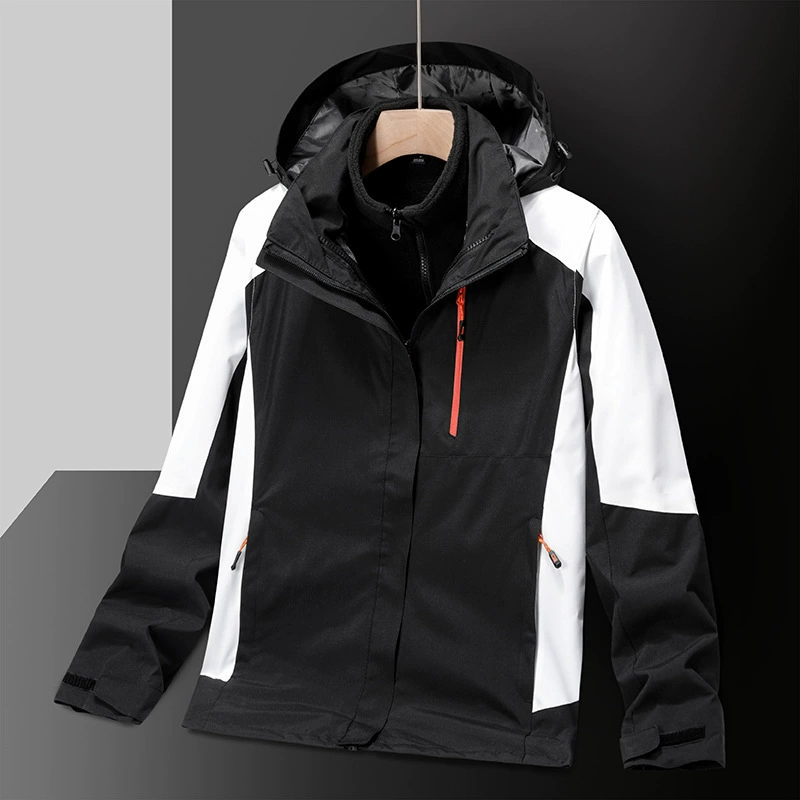 Новая пара три в одном два комплекта куртки для мужчин и женщин с капюшоном