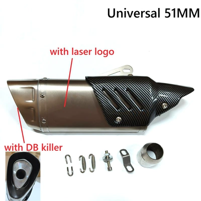 for motorcycle ninja 250 400: Exhaust pipe - 24-titanium-color-industrial-trade-triangle-silencer-laser