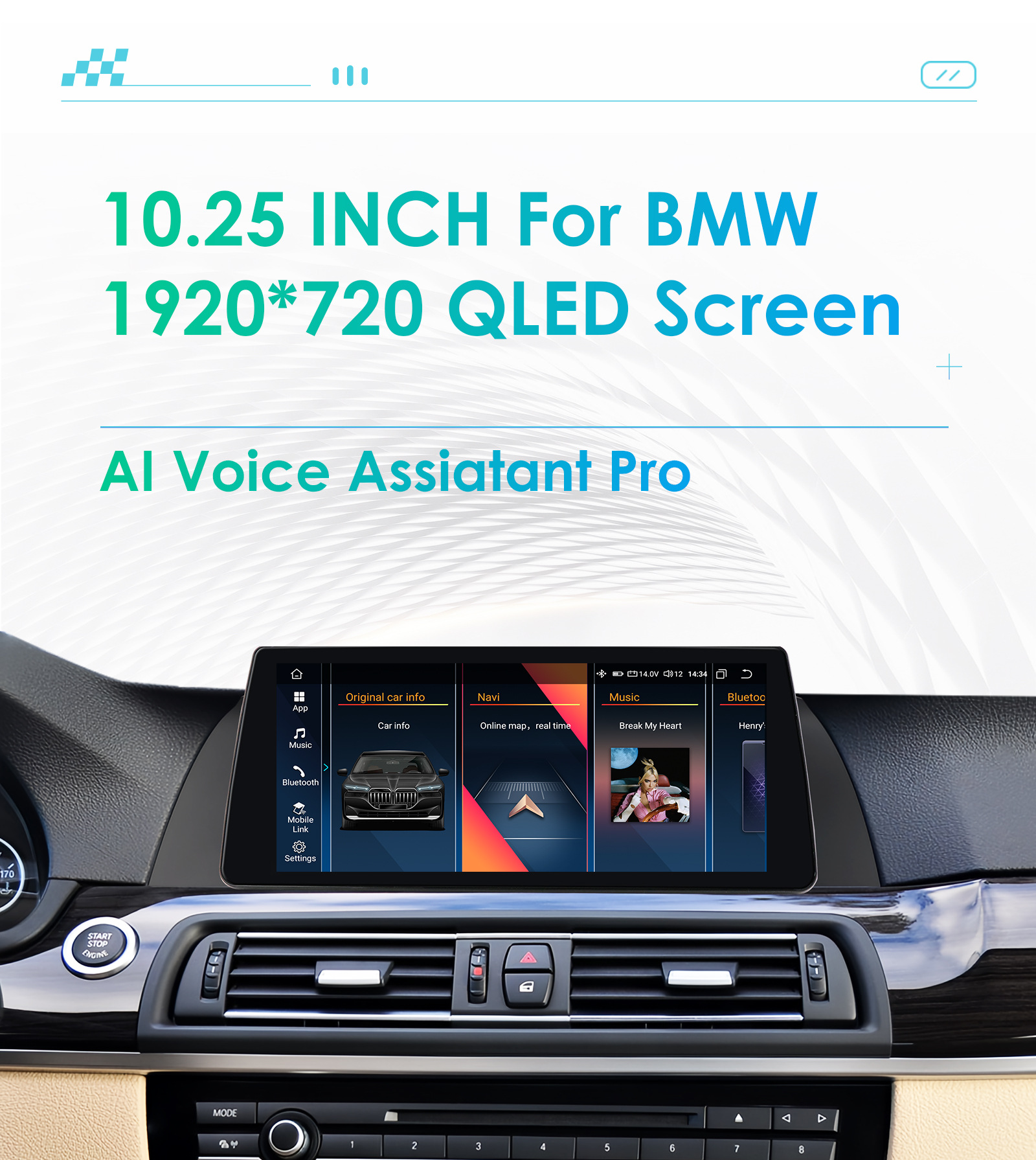 10.25inch Bmw Navigation 525I 528I Is Suitable for 11-12 Models 5 Series F10 F11 Modified High-Definition Large Screen
