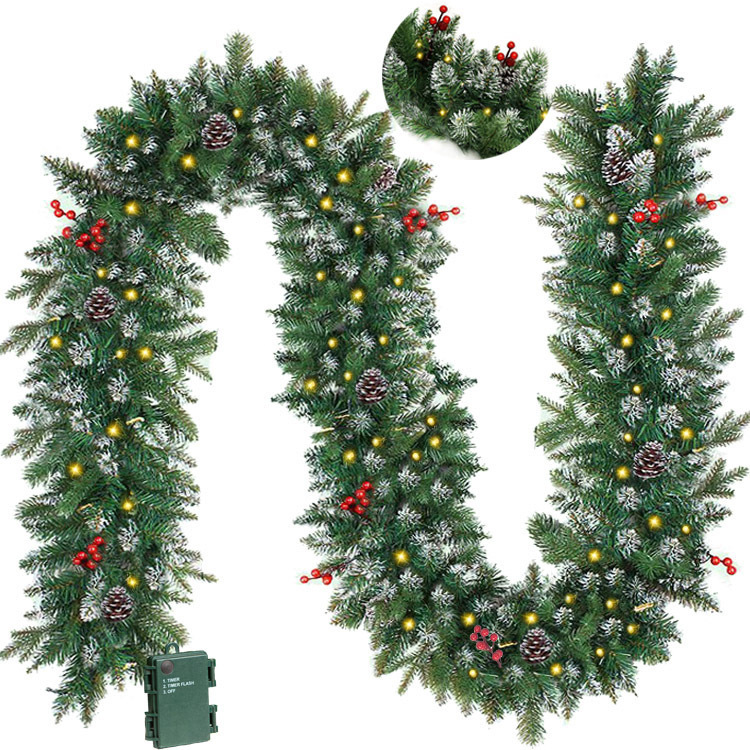 2.7メートルpe混合藤条白い植毛藤条積雪シミュレーション雪クリスマス藤条クリスマス装飾品|undefined