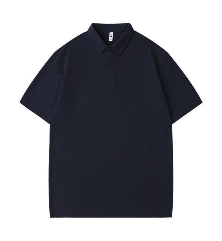 250G平織り双糸精梳純綿ドロップショルダーラペルポロシャツ半袖Tシャツメンズトレンドブランド無地Tシャツライトトレンド|undefined