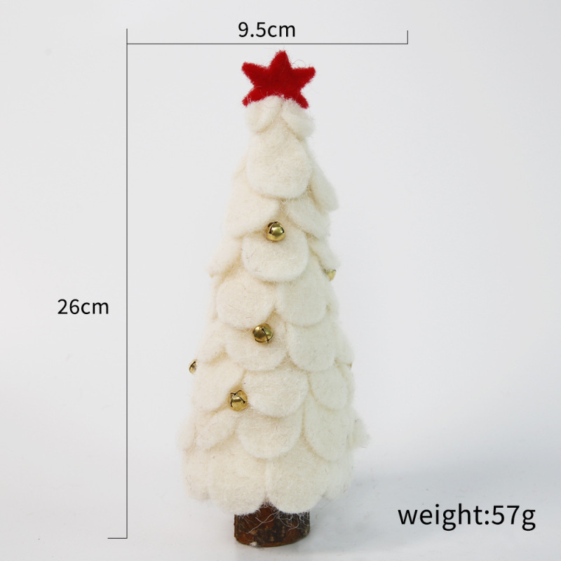 2024新型ウールフェルトのクリスマスツリーの置物の小さいサイズのクリスマスツリーのデスクトップのショーウインドーのシーンは緑色のクリスマスツリーを飾ります。|undefined