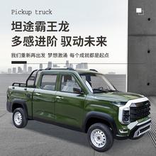 电动皮卡四轮车新能源双排家用代步油电两用新款拉货4轮车