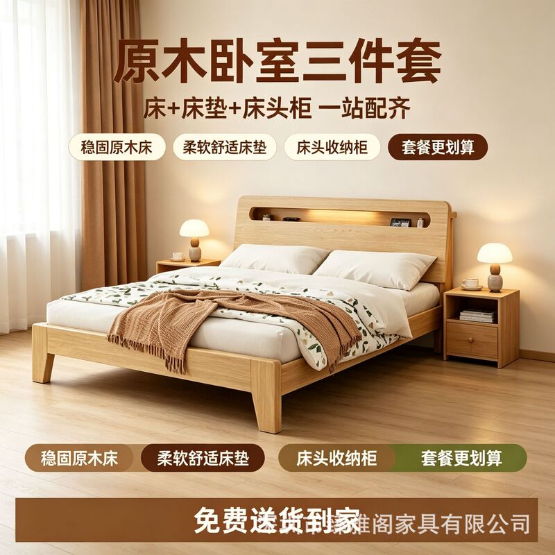 Solid wood bed, economical model for dormitory rental and home use, 1.8m double bed frame, 1.5m factory direct sale 1.2 single bed Solid wood bed, economical model for dormitory rental and home use, 1.8m double bed frame, 1.5m factory direct sale 1.2 single bed
