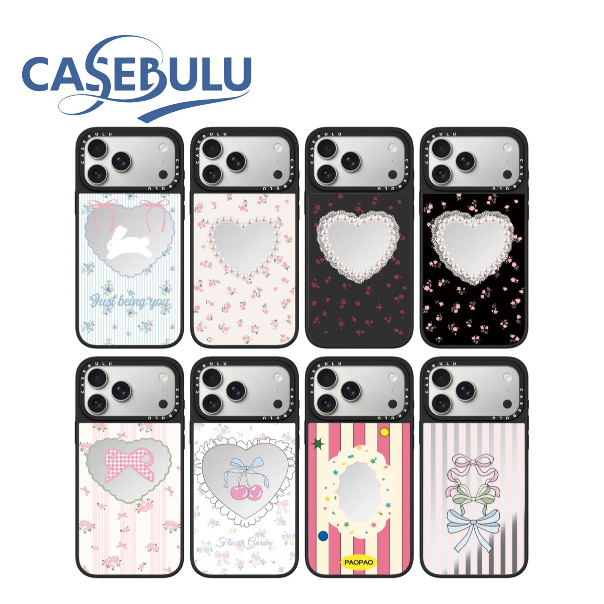 Caset Co-Branded Pink Striped Case Suitable for Apple iPhone 17 Pro Max Phone Case 16 Pro Trendy Brand 15 Mirror Finish
