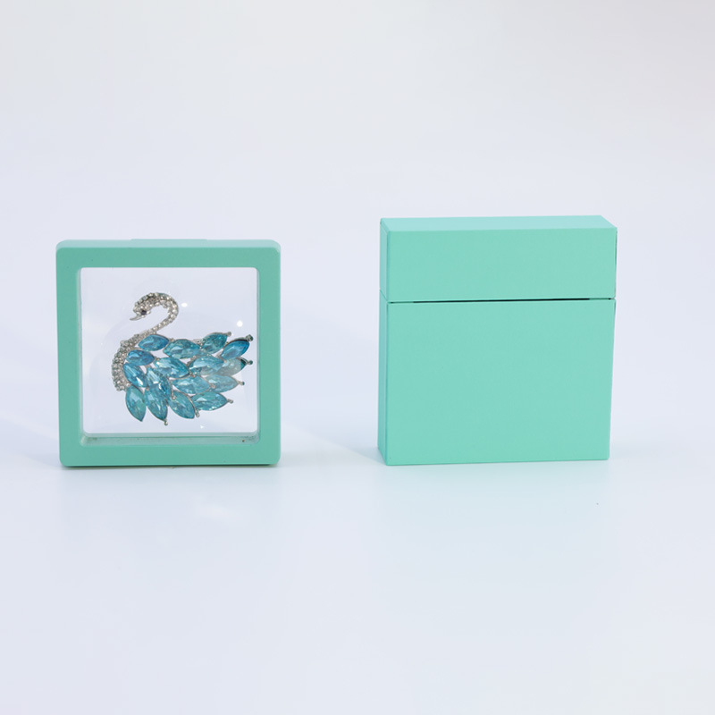 Caja de cajón de papel exterior multicolor extraída Caja de suspensión de almacenamiento Anillo de embalaje de red Caja de joyería de cristal antioxidante