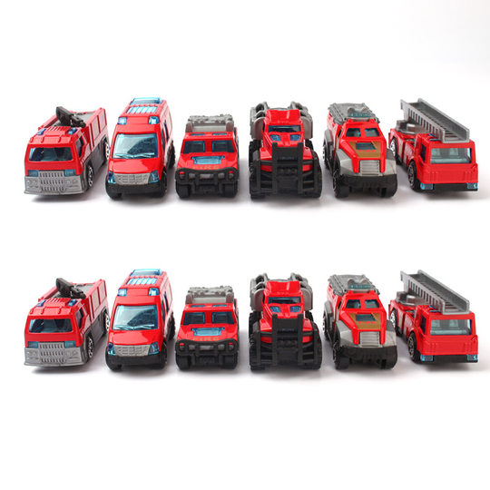 Toy car 1:64 alloy fire truck car model car simulation ladder doll machine ornaments gift batch