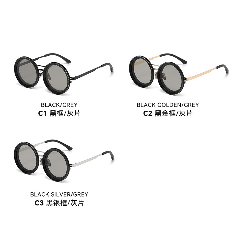 ND 9 段階調整可能な減光サングラス無段階回転フィルターレトロな個性偏光サングラススチームパンクスタイル