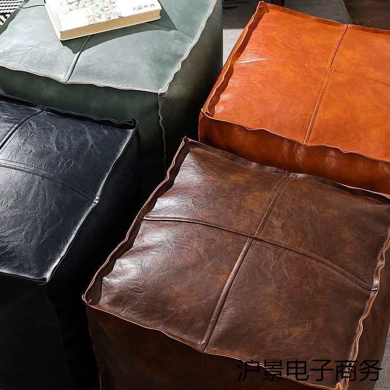 収納収納スツール、レイジーソファ、レザーピクニックシート、収納、家庭用収納バッグ、防塵、レイジーは古い衣類で埋めることができます。|undefined