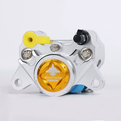 Genuine Flandor Twin Star Little Crab Little Bull N1S Nine Turtle Bike Ghost Fire Modified Dual-Color Calipers (Other brake systems) - flando-gemini-calipers-silver-and-gold