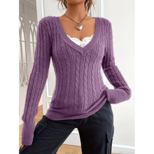 V 36910 V-neck Slim Knit Base Sweater V ���������ݴ����֯��