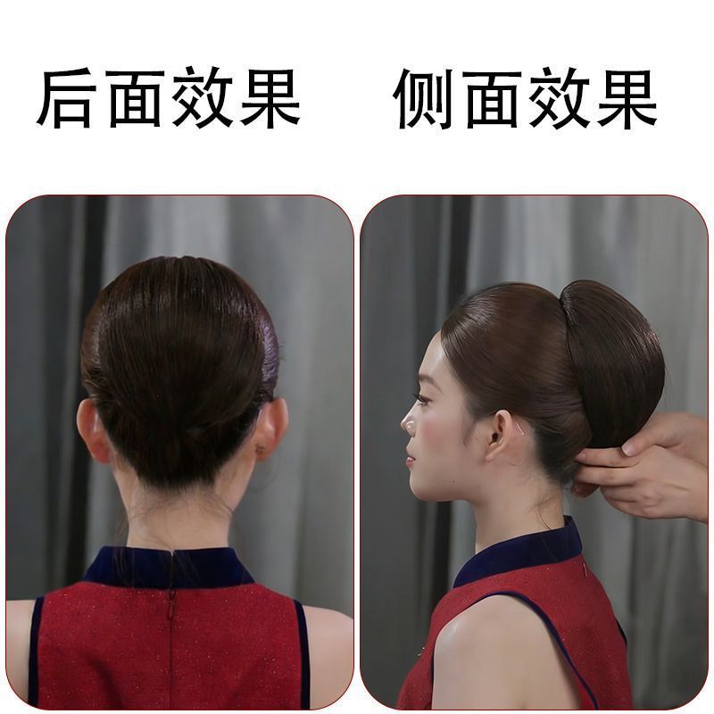 estilo occidental pieza de peluca corta Hepburn paquete de alto cráneo artefacto extensión de cabello maquillaje especial almohadilla de cabello pieza de cabello
