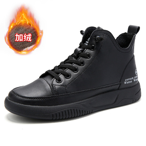 工厂直供女鞋跨境新款小皮靴女加绒厚底短靴女百搭单靴皮靴