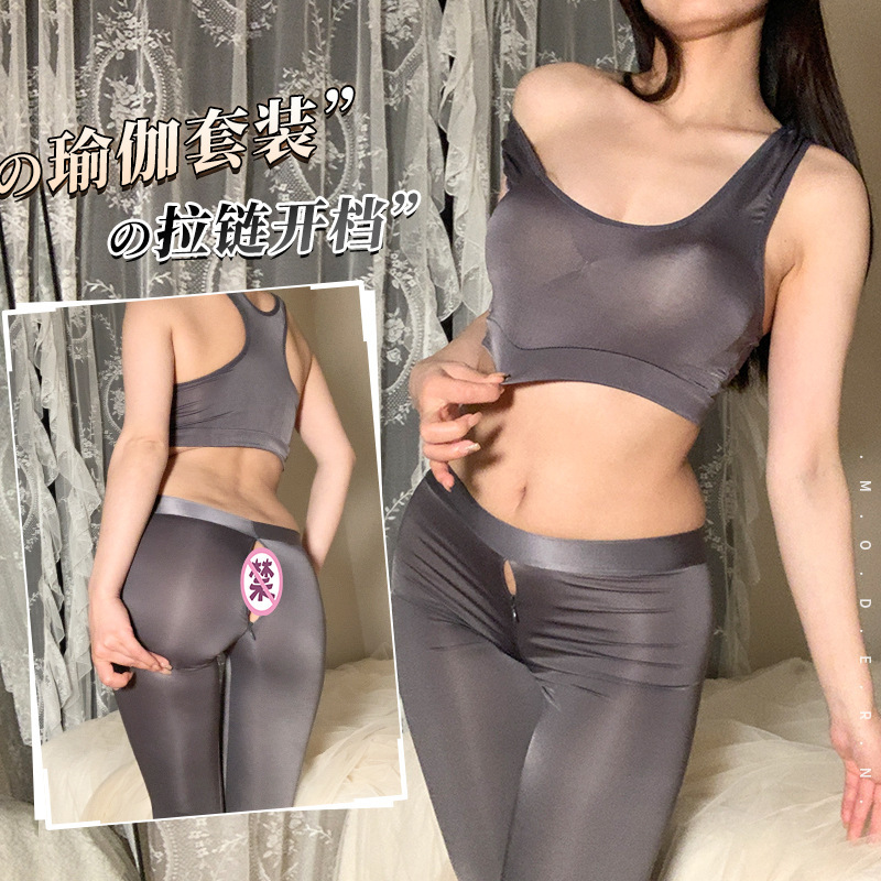 Night Fans Sexy Underwear Women's Sexy No-off Passion Uniform Temptation Yoga Pants Set Outdoor Dating War 9152