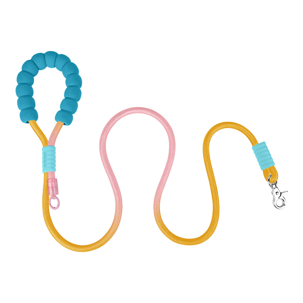 Cuerdas de tracción de dopamina de color se pueden colgar bolsas de mierda de perro cómodas espuma agarre cuerda de perro de montaña resistente al desgaste para caminar cuerda de perro