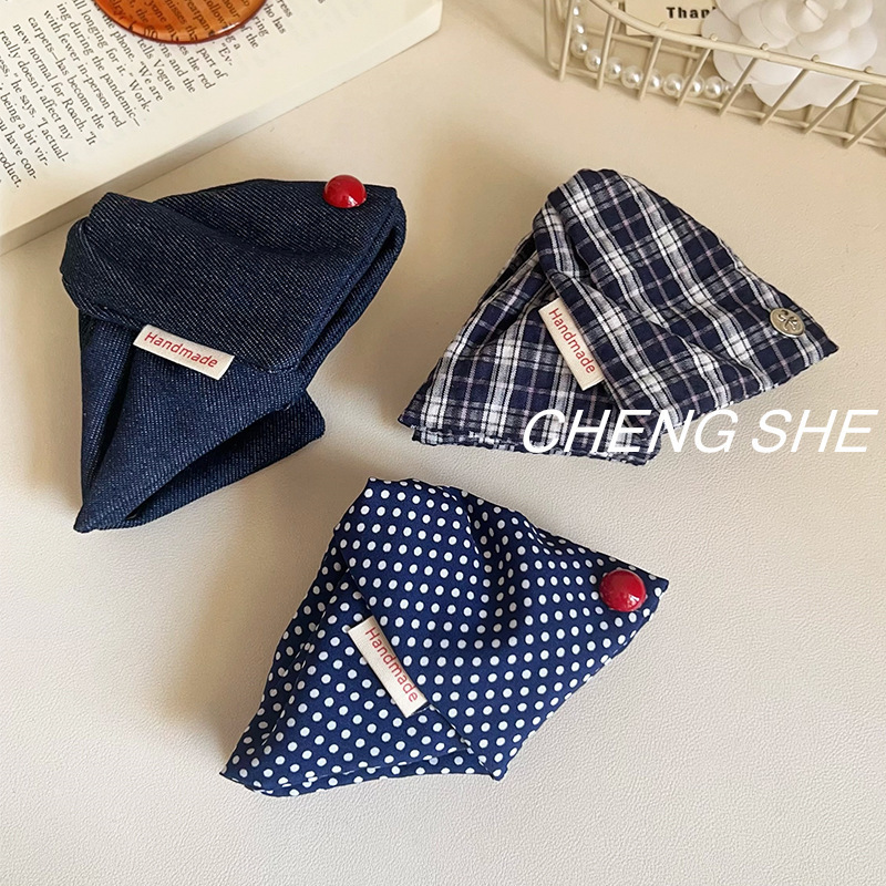 Korean Dongdaemun Navy Blue Polka Dot Triangle Hair Clip for Women, Elegant Hairpin for Back-Of-Head Updo, Shark Clip for Thick Hair Korean Dongdaemun Navy Blue Polka Dot Triangle Hair Clip for Women, Elegant Hairpin for Back-Of-Head Updo, Shark Clip for Thick Hair