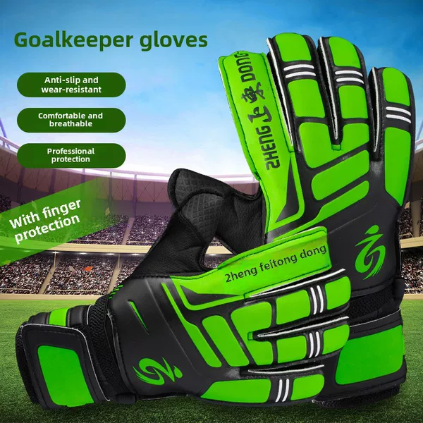 Football Goalkeeper Gloves with Finger Protection for Children and Adults, Special Anti-Slip Goalkeeper Sports Gloves for Competition, Wholesale