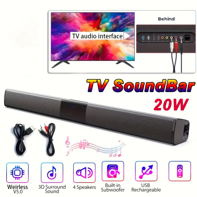 リビングルームホーム Bluetooth スピーカーロングテレビスピーカーサウンドバーコンピュータ大音量サブウーファーリビングルームホーム|undefined
