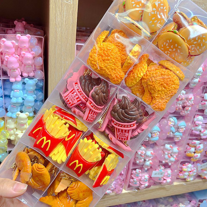 Fun food play hairpin simulation chicken leg hamburger hairpin student cartoon headdress boutique two dollar store stall wholesale Fun food play hairpin simulation chicken leg hamburger hairpin student cartoon headdress boutique two dollar store stall wholesale
