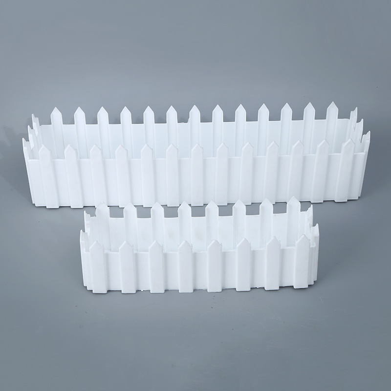 Maceta Rectangular Tipo Cerca para Jardín de Plástico Duradera para Balcón