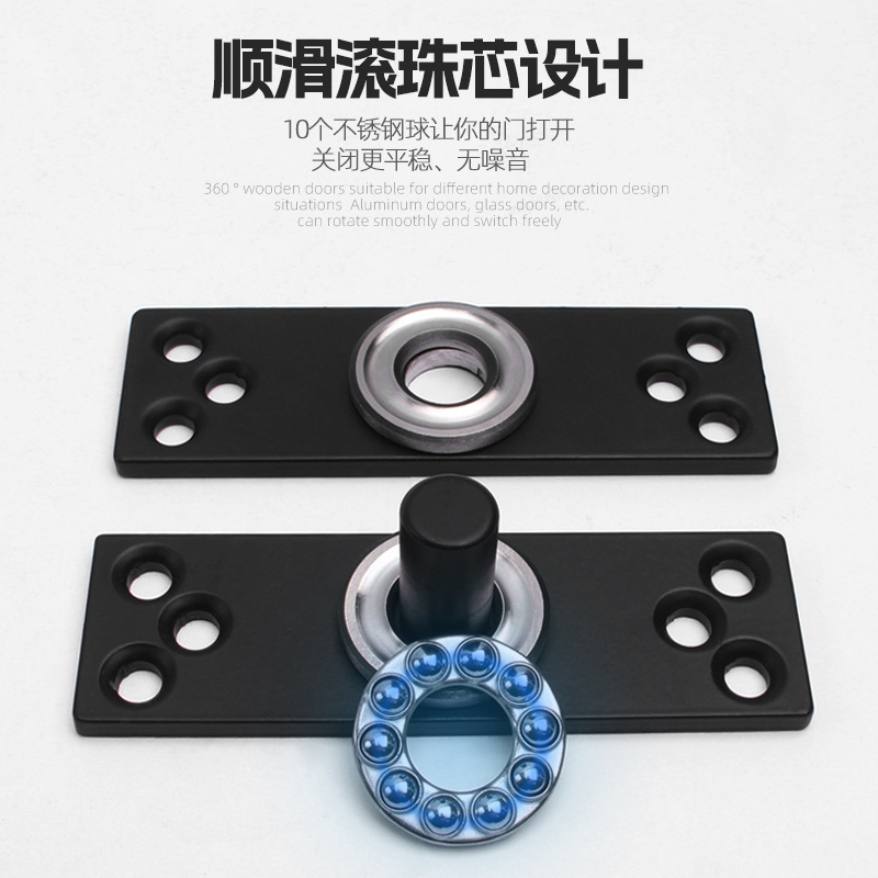 Acero inoxidable 360 grados eje giratorio puerta de madera bisagra superior e inferior posicionamiento eje eje de puerta eje de tierra bisagra oculta eje oculto