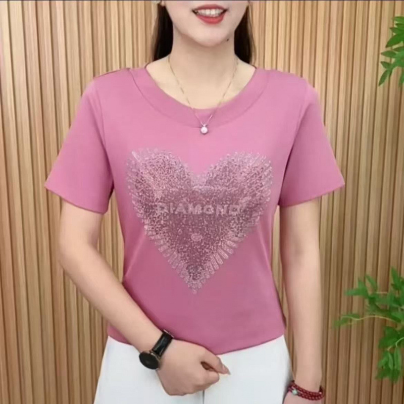 【614# M-4XL/4 colors】Ethnic retro style 2025 mother's fashion top, plus size, loose fit, covers belly.