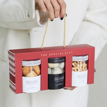 新年禮盒曲奇餅干包裝盒手提烘焙點心甜點糖果奶棗瑪格麗特空盒子
