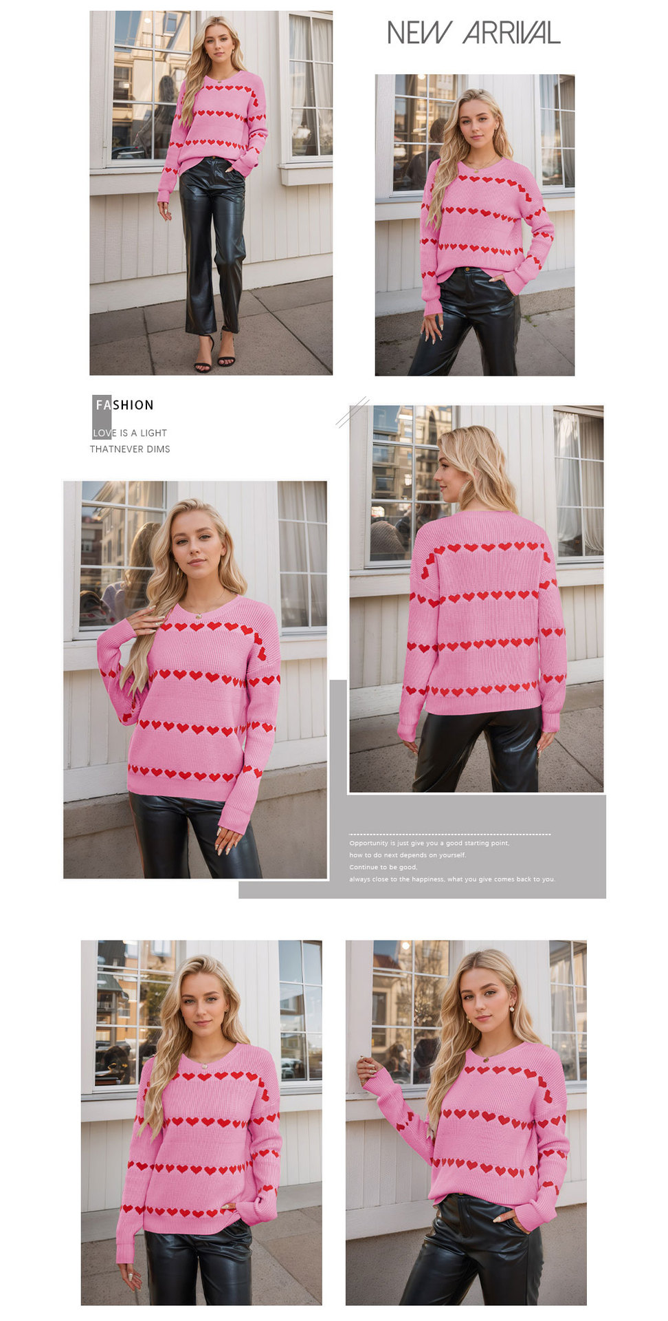 509g Weight Wholesale Women's Casual Streetwear Heart Shape Long Sleeve Sweaters & Cardigans