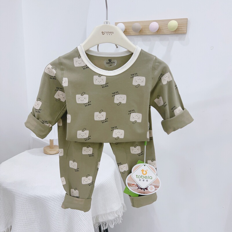 新款无骨工艺儿童莱卡棉秋衣秋裤套装宝宝睡衣男女童家居服|undefined