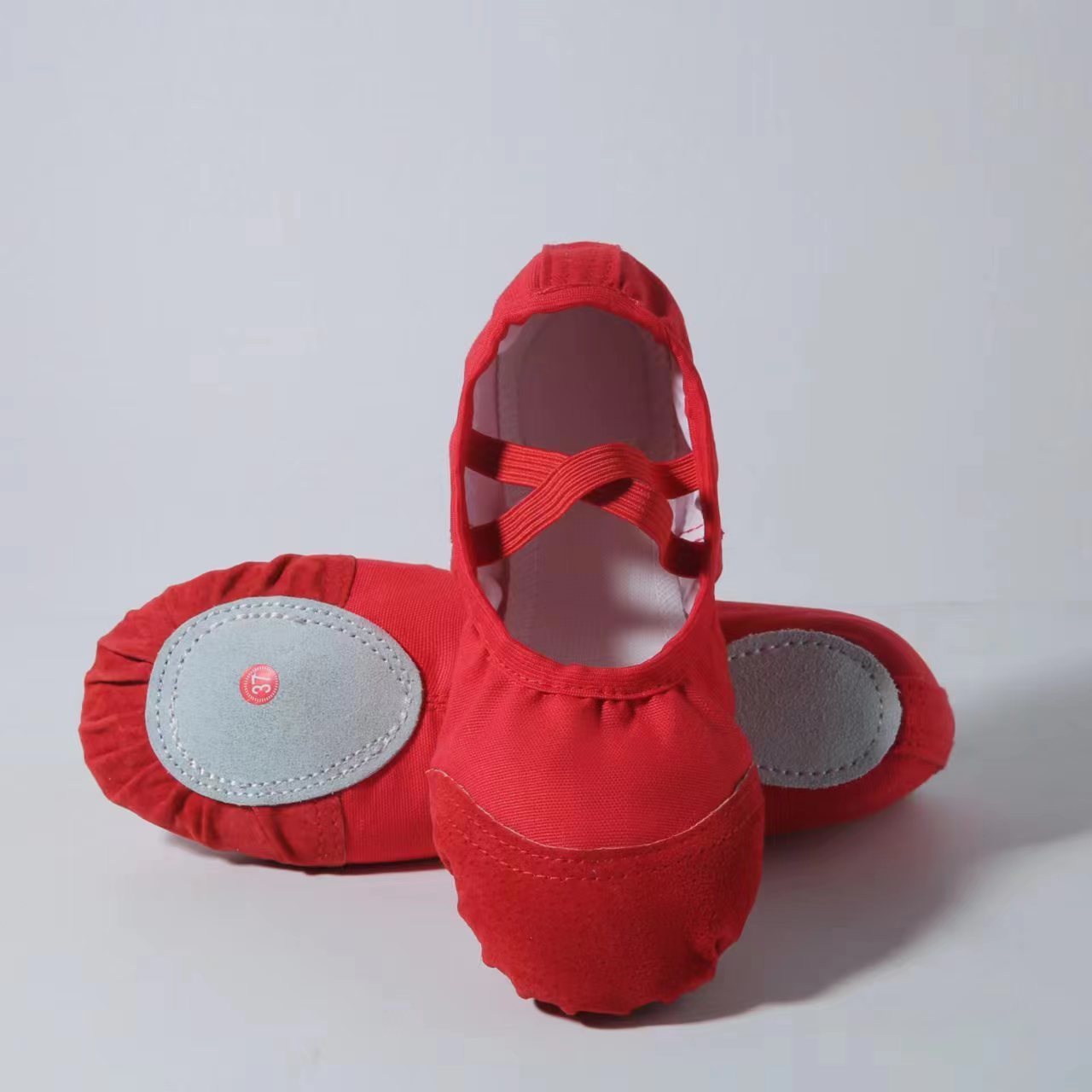 부티크-레드 가죽 머리끈 없음//