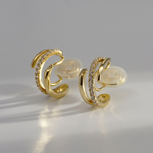 High-end hoop ear clips without pierced mosquito coil ear hoop earrings, simple, compact, elegant earrings, niche design for women