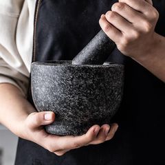 捣蒜石臼石头捣蒜器捣蒜罐石臼家用厨房家用研磨器捣蒜臼捣蒜至哲