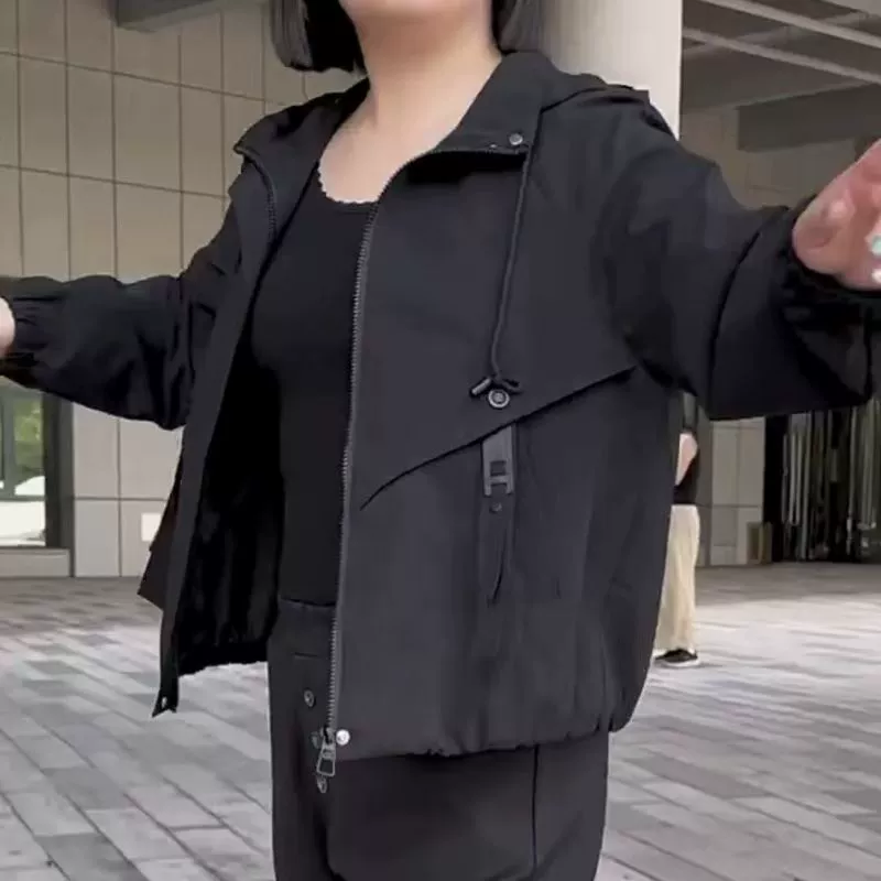 Модное trench coat с капюшоном для отдыха, куртка, яркий запоминающийся стиль, западный стиль, свободный крой