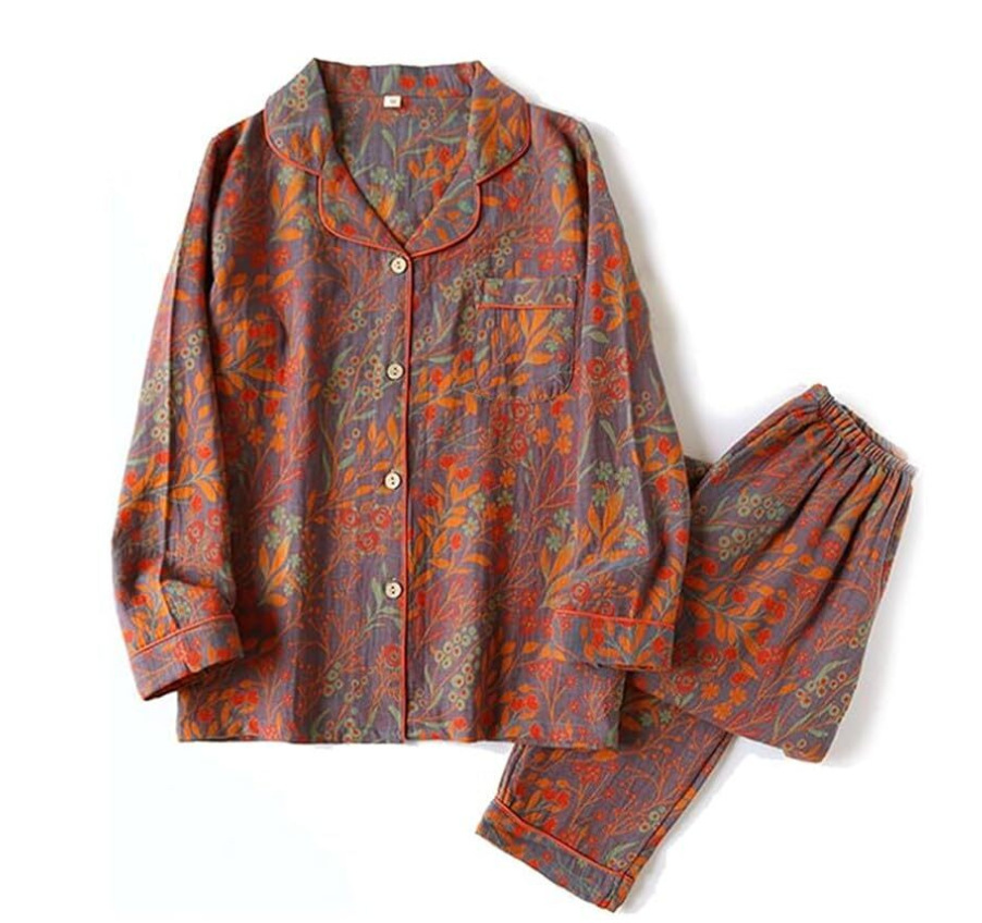 Solapa teñida en hilo de hojas grises longitud larga 003