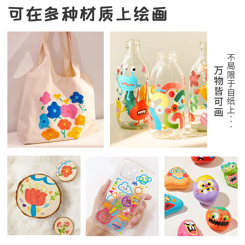 Nuevo marcador a base de agua de gran capacidad para el arte de los niños de jardín de infantes 24 colores 48 colores pluma de color de cabeza suave al por mayor