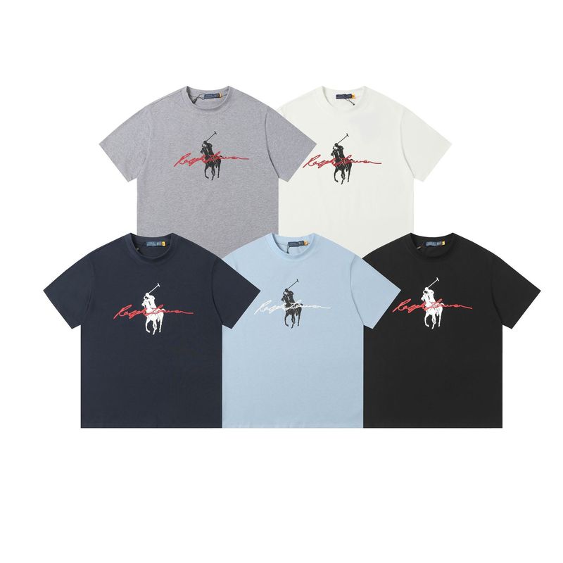 クロスボーダー ラルフローレン クラシック ベア プリント ラウンドネック 半袖 シンプル ファッション 万能 Tシャツ 男女兼用|undefined