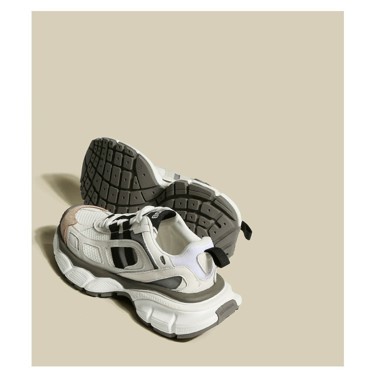 Coole Dad-Schuhe im angesagten Stil, Color-Blocking, dicke Sohle, atmungsaktives Mesh, vielseitige Freizeitsneaker für Damen, Frühling und_voghion.com