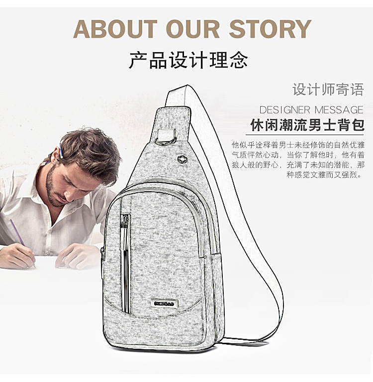 【 Business Chest Bag 】 Men's crossbody bag, casual large-capacity chest bag, Korean style versatile chest bag wholesale and consignment undefined
