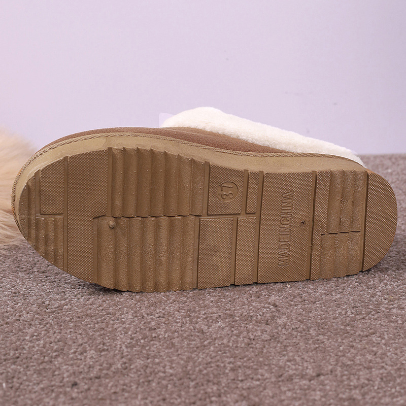 Winter new thick bottom short cylinder thick slip-on lazy light cotton shoes_voghion.com