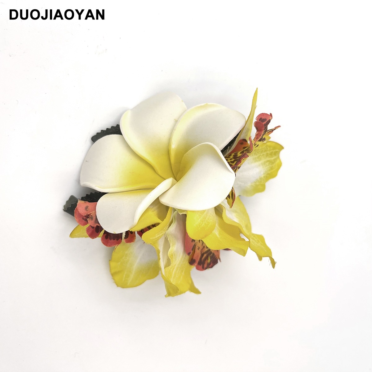 ハワイの卵の花のヘアピンタイ族の祝日のヘアピンの花の真珠のサイドクリップの女性のビーチの休暇の写真のアクセサリー