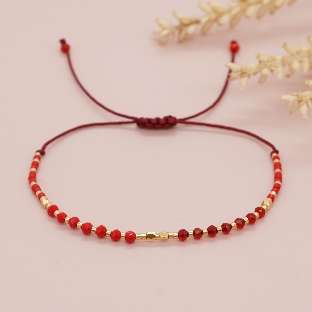 5g Weight Bracelets Classification 1 Piece Quantity Holiday, Daily Occasion Glass, glass, rope Material Round Pattern Couple Gender Beaded Design Simple Style, Classic Style Style Simple Style Classic Style Round Glass Glass Rope Wholesale Bracelets 11