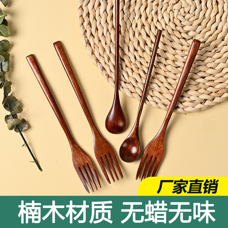 和風携帯セット家庭用実木スプーンフォーク木刀三点セットプレゼント木製食器卸売り|undefined