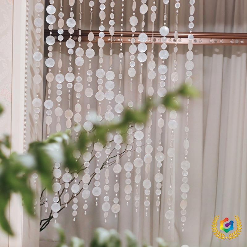 ⇕ Shell Disc French-Style Dreamy Pearl Curtain Romantic Wedding Props Partition Decoration Beaded Hanging Curtain Door