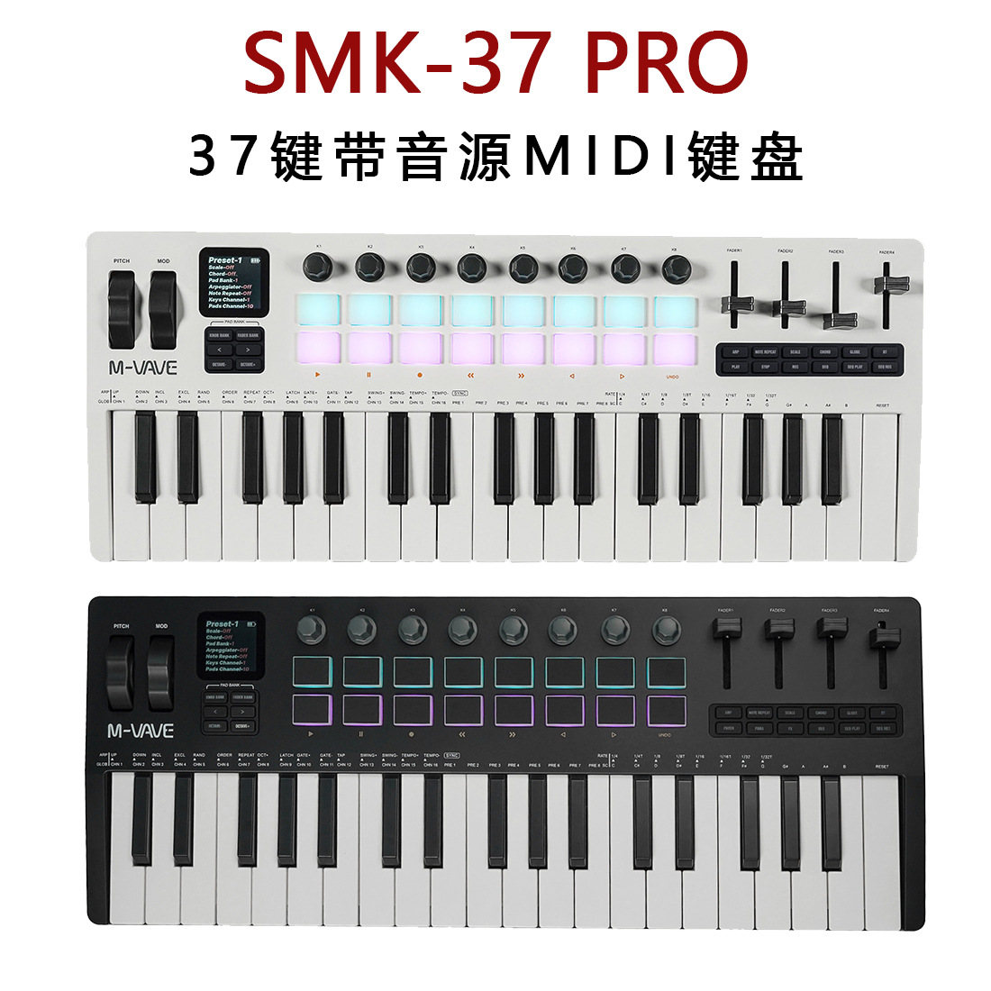 SMK-37 PRO - 37 tuşli MIDI sintezator kontroller portativ elektron ijro uchun